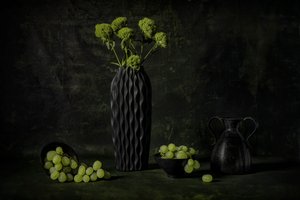 Moody Grapes and Flowers