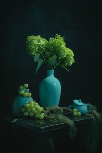 Moody Teal Still Life