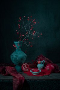 Pomegranates And Berries Still Life