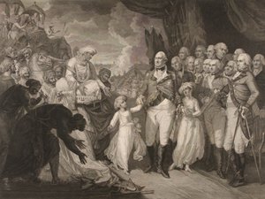 The Marquis Cornwallis receiving the Hostage princes, sons of Tippoo Sultan by M. (after) Brown