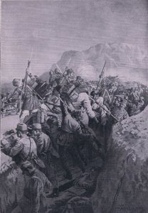 Unsuccessful attack by the Italians on the heights of Doberdo, from The Illustrated History of the World War 1914-1915 by M. Barascudts