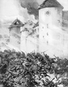 French and Germans Battle Under the Walls of Chateau de Mondement, France by M. H. W. Koekkok