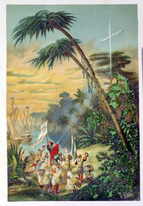 The Discovery of the New World by Christopher Columbus, 1892 by M. Houssot