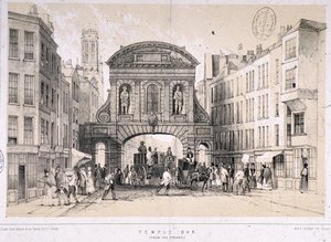 Temple Bar, London, c1845 by M and N Hanhart