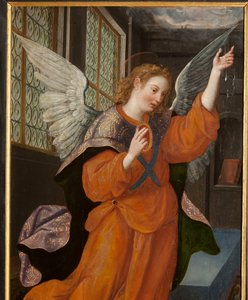 Adoration of the Magi, Triptych, Left Panel, Back Part (Detail)