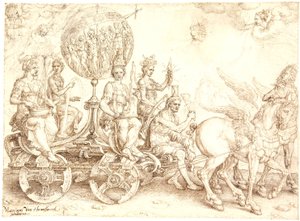 Triumphal Chariot. Mundus (The World). (An Allegory of the Four Elements) by Maarten van Heemskerck