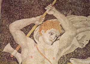 The Stag Hunt, (detail) by Macedonian School