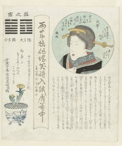 Portrait of a Woman in a Circular Cartouche (Annual Series of Calendars) by Madonoya