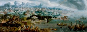 Panorama with the Abduction of Helen Amidst the Wonders of the Ancient World by Maerten van Heemskerck