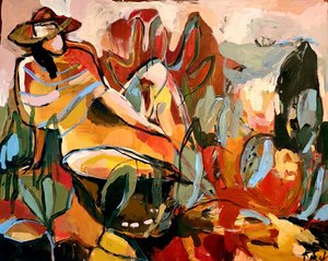 Woman Hat Garden Retreat