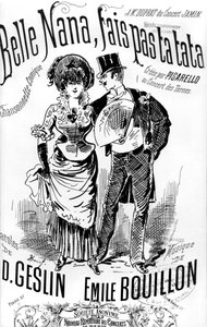 Front cover of a score sheet for the song 