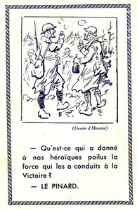 World War I (1914-18): What gave our heroic poilus the strength that carried them to victory? Pinard (illustration) by Maigrot Henri known as Henriot