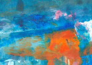 Vibrant Blue Orange Flow by Maira Ribena