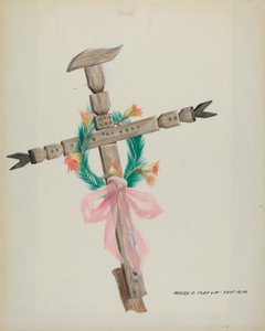 Carved Cross - Grave by Majel G. Claflin