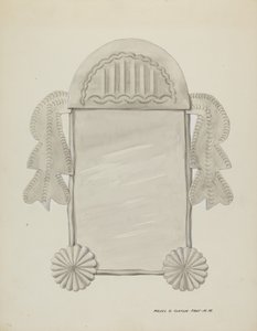 Small Tin Framed Mirror, c. 1937