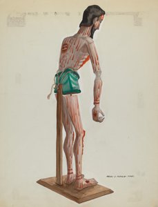 Wooden Christo, Painted Side view by Majel G. Claflin