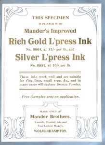 Mander Brothers Advert, 1919 by Mander Brothers