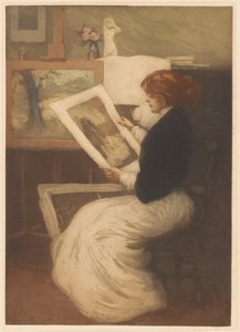 Woman Looking at a Print