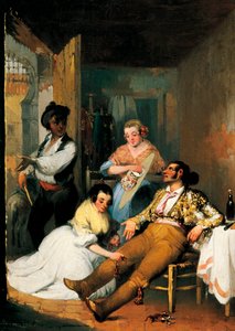 Women Visiting a Bullfighter by Manuel Roderiguez Guzman