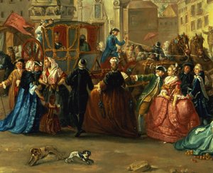 The Madrid Fair in the Plaza de la Cebeda (detail) by Manuel de la Cruz y Cano