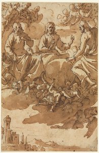 Christ in Glory with Two Saints by Marcantonio Bassetti