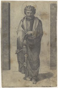 Apostle Peter with Keys (Christ and the Apostles) by Marcantonio Raimondi