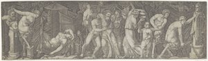 Bacchanal with Drunken Bacchus and Satyrs and Maenads by Marcantonio Raimondi