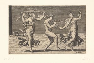 Dancing Satyr and Maenads by Marcantonio Raimondi