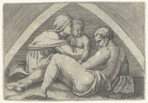 Holy Family Under an Arch by Marcantonio Raimondi