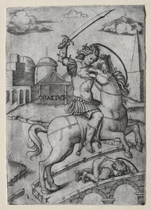 Horatius Cocles Defending the Sublician Bridge by Marcantonio Raimondi