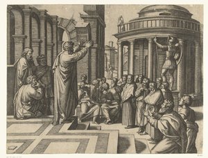 Paul Preaching in Athens by Marcantonio Raimondi