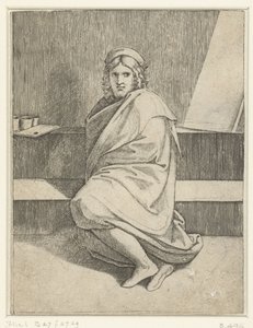 Portrait of painter Raphael by Marcantonio Raimondi