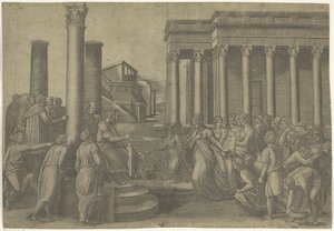 Solomon and the Queen of Sheba by Marcantonio Raimondi