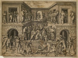 The Martyrdom of St Lawrence by Marcantonio Raimondi