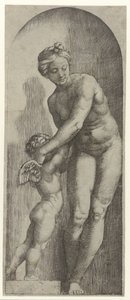 Venus and Amor Standing in Niche