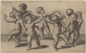 Dance of Cupids by Marcantonio Raimondi after Raphael