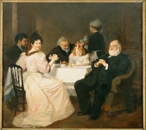 Francisque Sarcey, Literary Critic, at the House of the Daughter of Adolphe Brisson by Marcel Andre Baschet