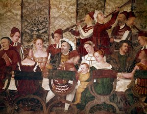 The King of Denmark Christian I at a banquet hosted by Bartolomeo Colleoni (detail) by Marcello Fogolino