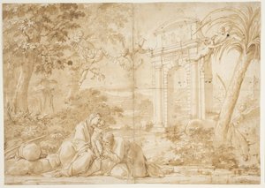 Scene from the Flight into Egypt by Marcantonio Franceschini