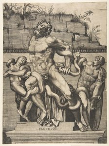 Laocoön and His Sons Being Attacked by Serpents by Marco Dente