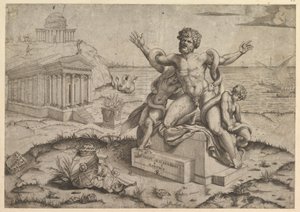 Ancient Bas-Reliefs with Laocoon by Marco Dente