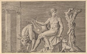 Speculum Romanae Magnificentiae: Apollo Tending the Flocks of Admetus, 16th century by Marco Dente