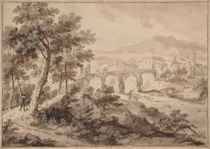Landscape with Bridge by Marco Ricci