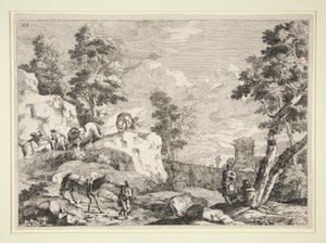 Landscape with Four Horsemen by Marco Ricci
