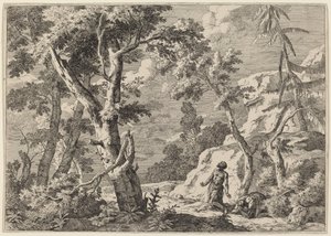 Two Men Penitent in the Wilderness by Marco Ricci