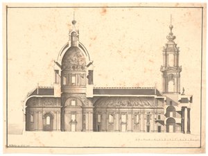 Longitudinal Section through the Same Church by Marcus Tuscher