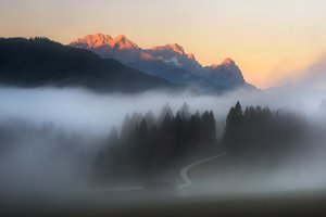 Golden Peaks Morning Mist by Marek Kijevský