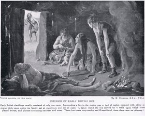 Interior of an Early British Hut, Illustration from 