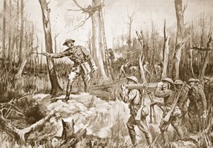 Captain (Temporary Lieutenant-Colonel) R.B. Barker Organizing the Defences of a Wood