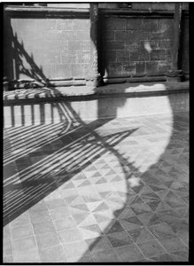 Detail showing shadows cast over the floor tiles at the entrance to the cathedral church by Margaret Florence Harker